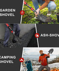 Compact Round Shovel For Digging With Short Handle 28 Inch Garden Shovel Survival Shovel For Car Use Durable 1050MN Steel Head