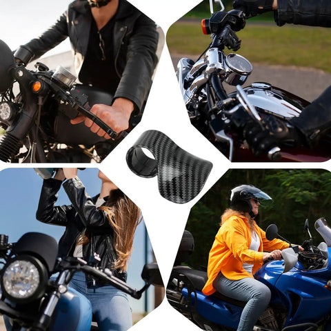 Cruise Throttle Assist Handlebar Grips For Motorcycles And Scooters Palm Friendly Ergonomic Wave Design in use on bikes