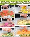 FANTEXY extra-large crinkle cutter with wooden handle slicing watermelon, potatoes, cucumbers on cutting board