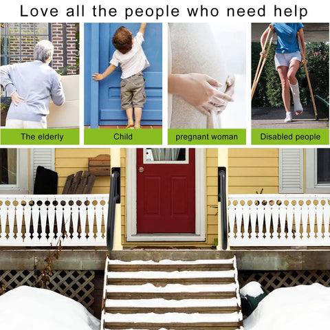 Heavy Duty 28 Inch Outdoor Handrails For 1 To 3 Step Stairs Non Slip Door Jamb Corner Mount Grab Bars with safety examples.
