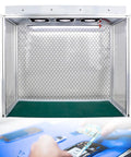 Heavy Duty Vertical Laminar Flow Hood With Premium Hepa Filter Air Clean Bench for dust-free lab work with green base.