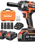 Cordless Impact Wrench 1500 Nm Beast Power With Brushless Motor 20 Volt Max Half Inch Drive 3 Speed Two 4Ah Batteries And Fast Charger