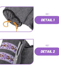 Close-up of heated neck pillow cushion showing adjustable drawstring and zipper detail for relaxing herbal aroma and sleep support.