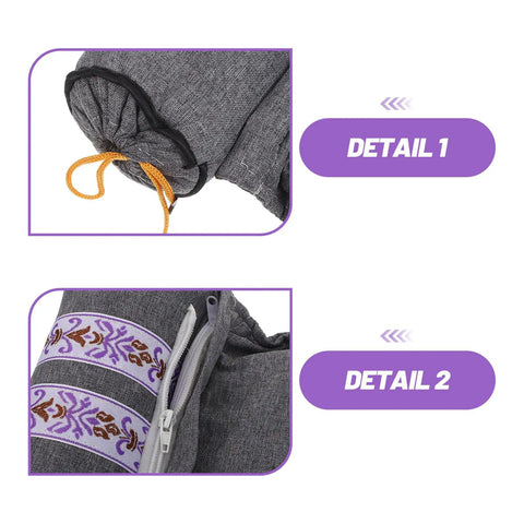Chill Out With This Super Cozy Heated Neck Pillow For Serious Neck Stiffness Relief And Deep Relaxation showing zipper and drawstring details.