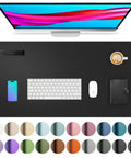 Non Slip Waterproof PU Leather Desk Pad Protector For Mouse And Laptop 23.6 By 13.7 Inches For Office And Home Use in black