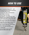 Textured Concrete Premium Elastomeric Filler And Sealant For Crack Repair In Interior And Exterior Concrete And Masonry being applied to crack