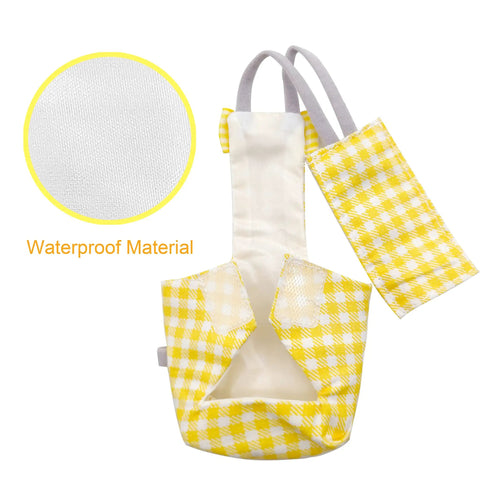 Yellow plaid Bird Diaper Harness Flight Suit Set With 80 Inch Flying Leash Rope For Parrots Conure Cockatiel And Small Pet Birds Must Have