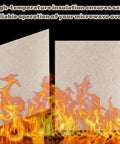 Universal Waveguide Cover For Microwave Ovens Mica Sheet Heat Shield shown with flame graphic for insulation demo