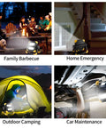 Rechargeable 360 Degree Rotating LED Work Light With 2000 Lumen Brightness in use for various activities like camping and repairs