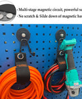 Heavy Duty Magnetic Garage Hooks 4 Pack Extra Strong Magnets Hangers For Power Tools Hose Garden Gear Pegboard And Workshop Storage For Indoor Outdoor Use Black