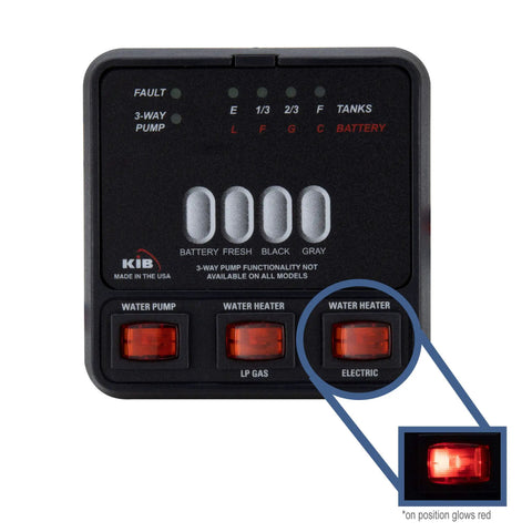 RV Tank Monitor Panel M23 Replacement For Fresh Water Gray And Black Tanks Panel Only 12V System Battery Voltage Readout, black face