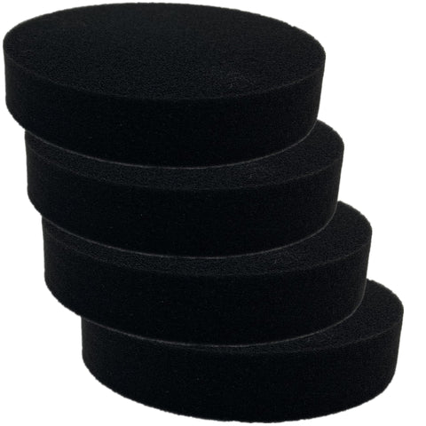 Four black foam replacement filters stacked for PowerForce Helix Turbo Rewind Upright Vacuums Compatible With 1700 1701 1797 2190 2191.