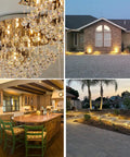 G4 Halogen Bulb 20W 12V Dimmable Pack Of 12 illuminating chandeliers, outdoor lighting, and kitchen under cabinet lights.