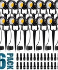 Low Voltage Landscape Lights 12W LED Outdoor Path Garden Lighting Kit Ultra Bright 900 Lumens Waterproof Weatherproof 16 Pack
