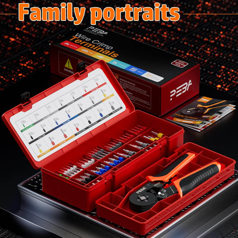 Pro Grade Ferrule Crimping Tool Kit With Self Adjusting Ratchet For AWG 28 To 7, 21 Ferrule Sizes, 8 9 10 12mm Conductor Lengths