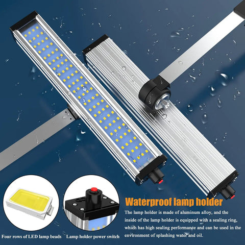 Heavy Duty Led Work Light With Long Arm Aluminum Alloy IP66 Waterproof Table Lamp For CNC Lathe And Drilling Machines 24W 120 Led