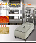 Heavy Duty Commercial Fryer Oil Filter Cart Rolling Mobile Restaurant Grease Purifier With 48 Liter Tank Circulates 12 Liters Per Minute fast saves oil, stainless steel chassis.