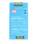 Front view of an Industrial DIN Rail Power Supply 24V DC 10A 240W With Wide Input 90 To 264 VAC And 124 To 370 VDC