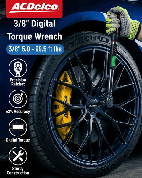 3/8 Inch Heavy Duty Digital Torque Wrench With LED Flash Notification, Angle Drive, used on car wheel for maintenance