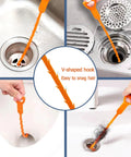 Kicking Nasty Hair Clogs Like A Pro This Flexible Drain Snake with V-shaped hook removes hair from sink drains and toilets.