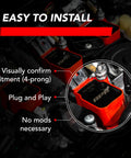 Red Ignition Coil MS100192 Replacement installed in engine close-up view for VW Audi Lamborghini Porsche Bentley Cars Direct OE Replacement