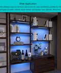 Under Cabinet LED Strip Lights Dope RGB Color Changing With Dimmable White in bookcase, voice controlled by Alexa/Google