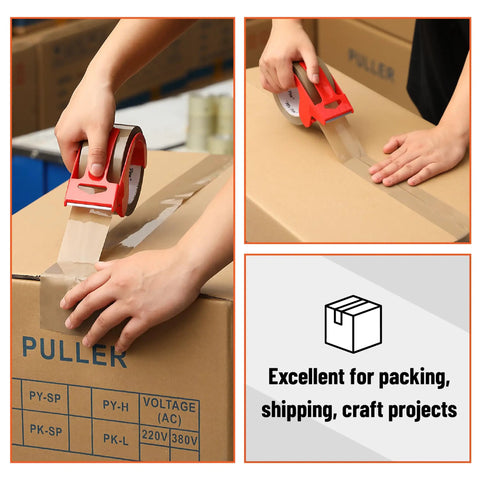Brown Packing Tape With Dispenser, 2 Inch By 60 Yards, Heavy Duty Shipping Tape With Strong Adhesive For Boxes sealing carton