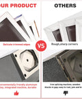 Comparison of DIY Fridge Magnet Kit 2.5x2.5 Inch, 2-In-1 Magnet Maker And Cutter with competitor's product.