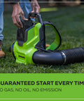 Heavy Duty 80V Cordless Backpack Leaf Blower Featuring 750 Cfm Brushless Motor Paired With A 4 Point Zero Ah Battery And Charger For Clearing Backyard Clutter Without Any Fuss close-up of battery placement on blower