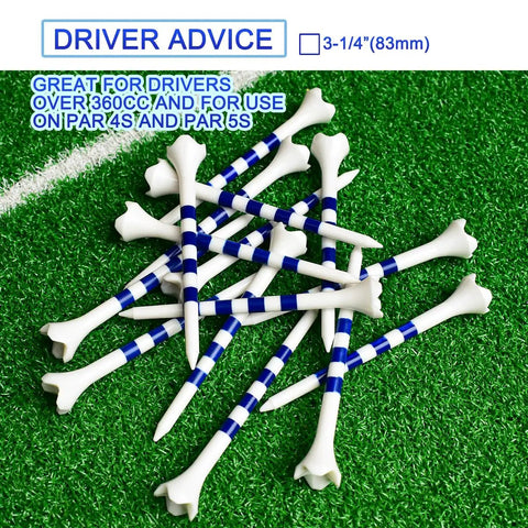 3 1/4 Inch Golf Tees 100 Pack, 4 Prong Plastic Tees For Reduced Friction And Side Spin on green turf