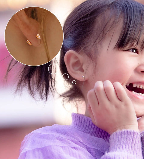 4 Pairs Screw Back Stud Earrings Set For Women Hypoallergenic 316L Stainless Steel And 14K Gold Blend 20G Flat Back Earrings Opal Heart Star Crystal Ball Cartilage Jewelry Pack Dope Everyday Accessory on child ear