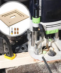 No Sweat Router Table Insert Plate Template Kit With Solid Density Board Quickset Threaded Inserts and Razor Sharp Flush Trim Blade in use.