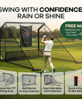 All In One Golf Practice Net With Mat For Backyard And Garage Training Portable Driving Cage With Target Side Barriers