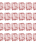 24 Pack Red 1/2 Fire Sprinkler Cage Guards Vandal Proof Protection Covers arranged in rows for upright and sidewall mounts.