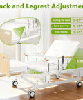 Fully Electric Hospital Bed For Home Use With Premium Mattress And Built In Guardrails showing back and legrest adjustment angles