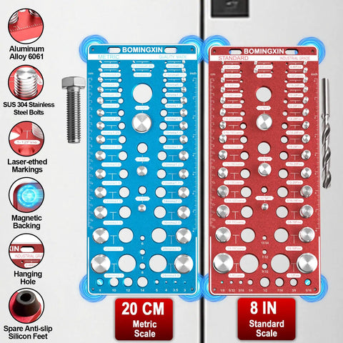 88 Size Thread Checker For Nuts Bolts And Pipe Threads With 6 NPT Sizes From One Sixteenth To Three Quarters Inch Includes 30 Metric Sizes M2x0.4 To M24x3.0 And 30 Standard Threads Quick Fit Gauge For Fast Pro DIY Repairs, aluminum alloy thread gauge set