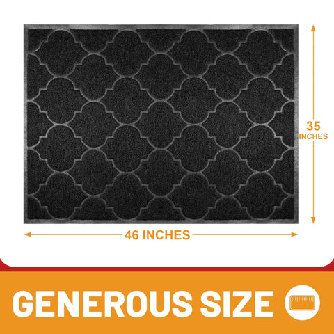 Jumbo 46X35 Inch Front Door Mat For Entryway And Garage Waterproof Grippy Non Slip Doormat For Indoor Outdoor Use Easy Clean Welcome Mat