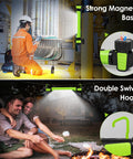 Magnetic Underhood LED Work Light 2500LM, Rechargeable 5200mAh, cordless mechanic light with hooks for repair and camping