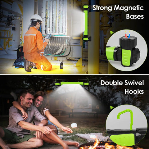 Magnetic Underhood LED Work Light 2500LM, Rechargeable 5200mAh, cordless mechanic light with hooks for repair and camping