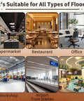 Image showing different locations, like supermarket, restaurant, office, workshop, airport train station, suitable for cleaning.