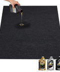 Oil Spill Mat For Driveway And Garage Floor 36x60 Heavy Duty Protector With Anti Leak Backing shown absorbing motor oil