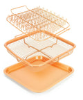 Air Fryer Crisping Basket And Tray Set With Nonstick Grease Catcher For Even Cooking Healthier Frying Includes Hot Dog Sausage Bacon Rack.