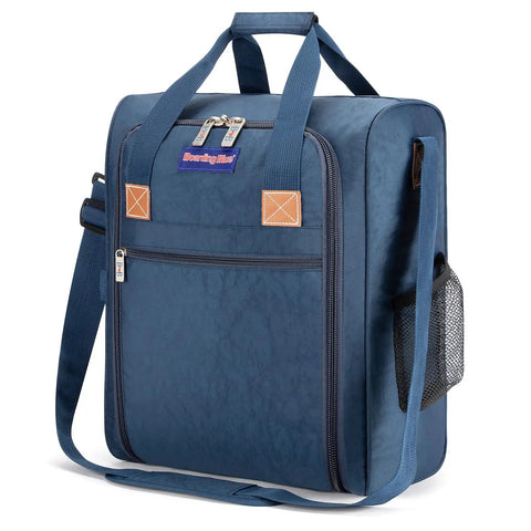 Navy under seat personal item duffle bag 17x13x8 fits Spirit Frontier American Airlines JetBlue lightweight underseat travel accessory