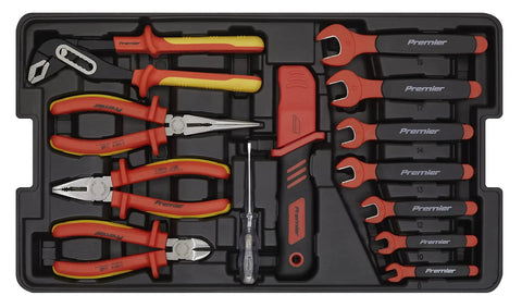 1000V Insulated Tool Kit 3/8 Inch Drive, 50-Piece Electrical Hand Tool Set with pliers and wrenches in case