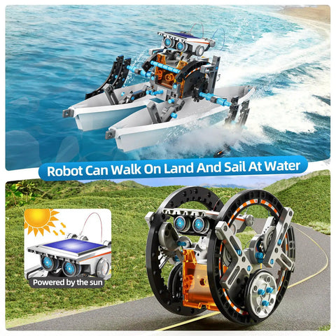 Solar Powered STEM Robotics Kit For Kids Aged 8 To 13 Build 12 Solar Robots Educational Science Experiment Set For Boys And Girls A Fun Hands On Learning Toy For 8 9 10 11 12 13 Year Olds Gray