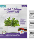 Hydroponic Grow Kit With Self Watering System And Adjustable LED Grow Lights On Telescoping Poles For Indoor Garden packaging