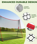 10x7 Ft Golf Practice Net For Backyard And Indoor Use Red Heavy Duty Net large hitting area with durable polyester mesh