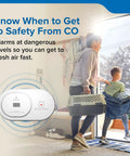 Image showing a mounted Carbon Monoxide Detector With 10 Year Battery Powered Design, LED Status Indicators, 85 dB Alarm, Test And Hush Button, 5th Edition COB10, Plug And Play Install For Home Safety And Early CO Alerts, Maintenance Free CO Alarm.