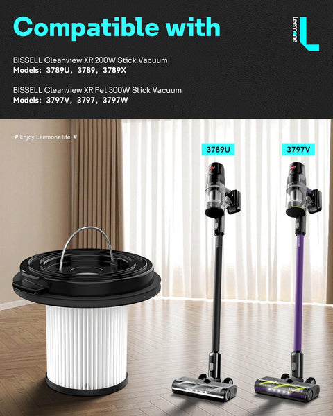 Replacement Filters Easy Fit For Bissell CleanView XR 200W And CleanView XR Pet 300W PowerLifter Turbo Cordless Stick Vacuum Models