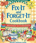 Cover of Fix-It and Forget-It Cookbook, Revised and Updated Edition, featuring illustrations of slow cookers and ingredients.